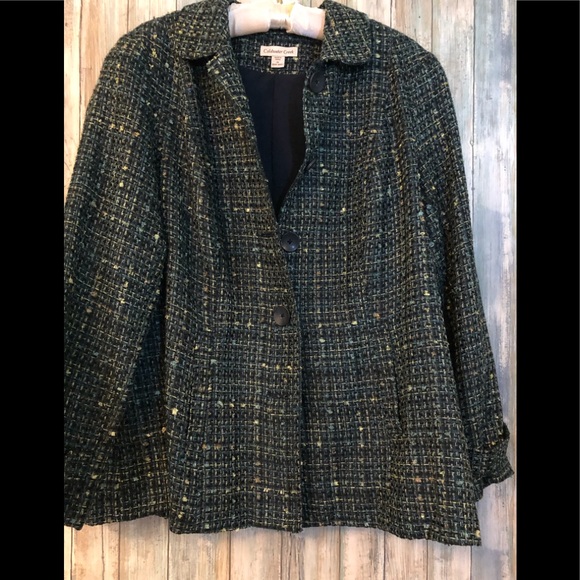 NWOT Dark Green Boucle Dress Jacket - Picture 1 of 4